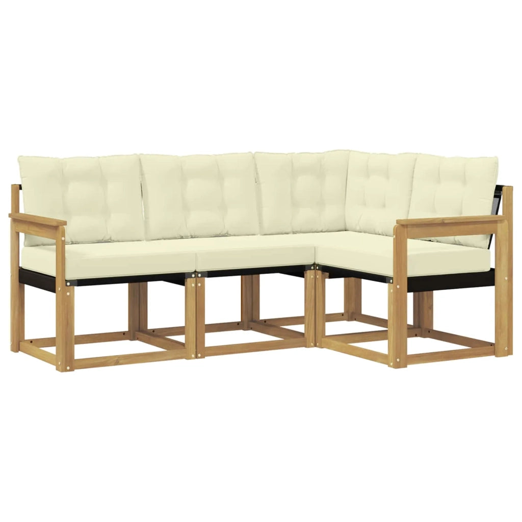 Set di divani da esterno 4 pz Bianco e Crema 3389420