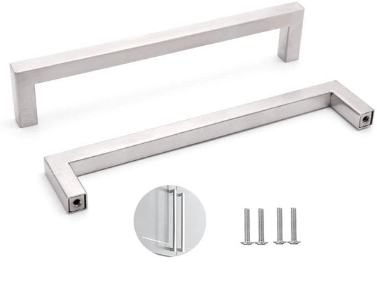 Maniglioni per mobili - Design moderno - Argento - Maniglie per mobili - Inclusi viti - Adatti per cucina e cassetti