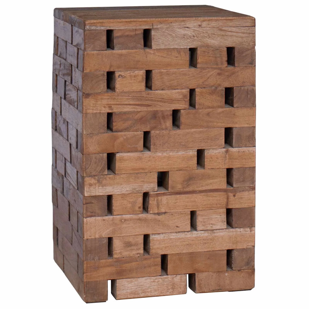 Pouf Naturale 29 x 29 x 48 cm Legno massello di recupero