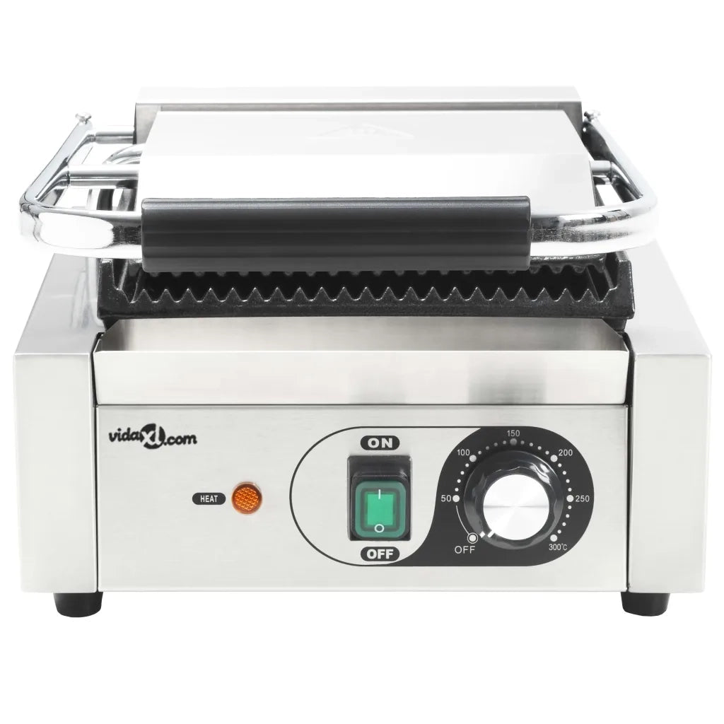 Griglia per Panini Scanalata in Acciaio Inox 1800W 31x30,5x20cm 50749