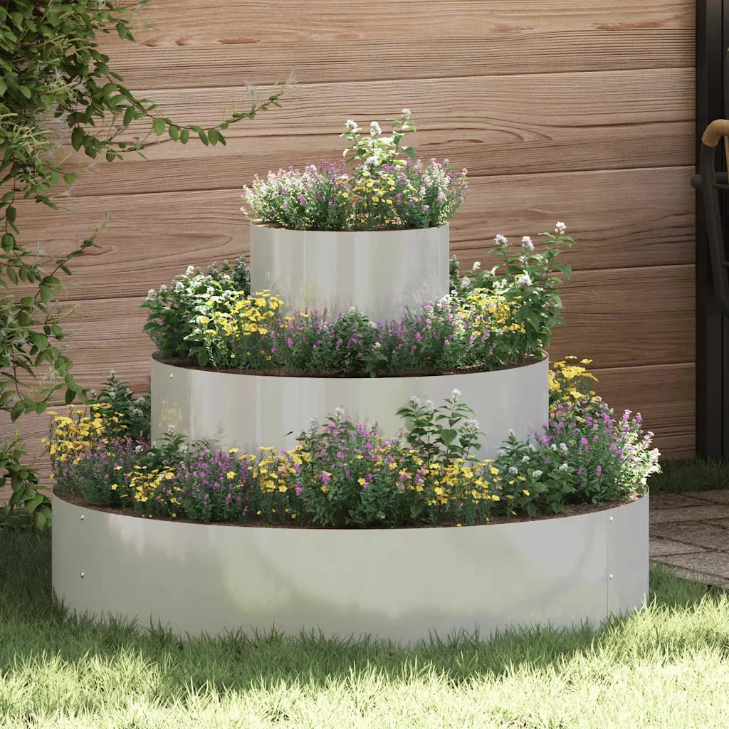 Vaso da giardino Argento 90 x 90 x 20 cm Acciaio zincato 873653