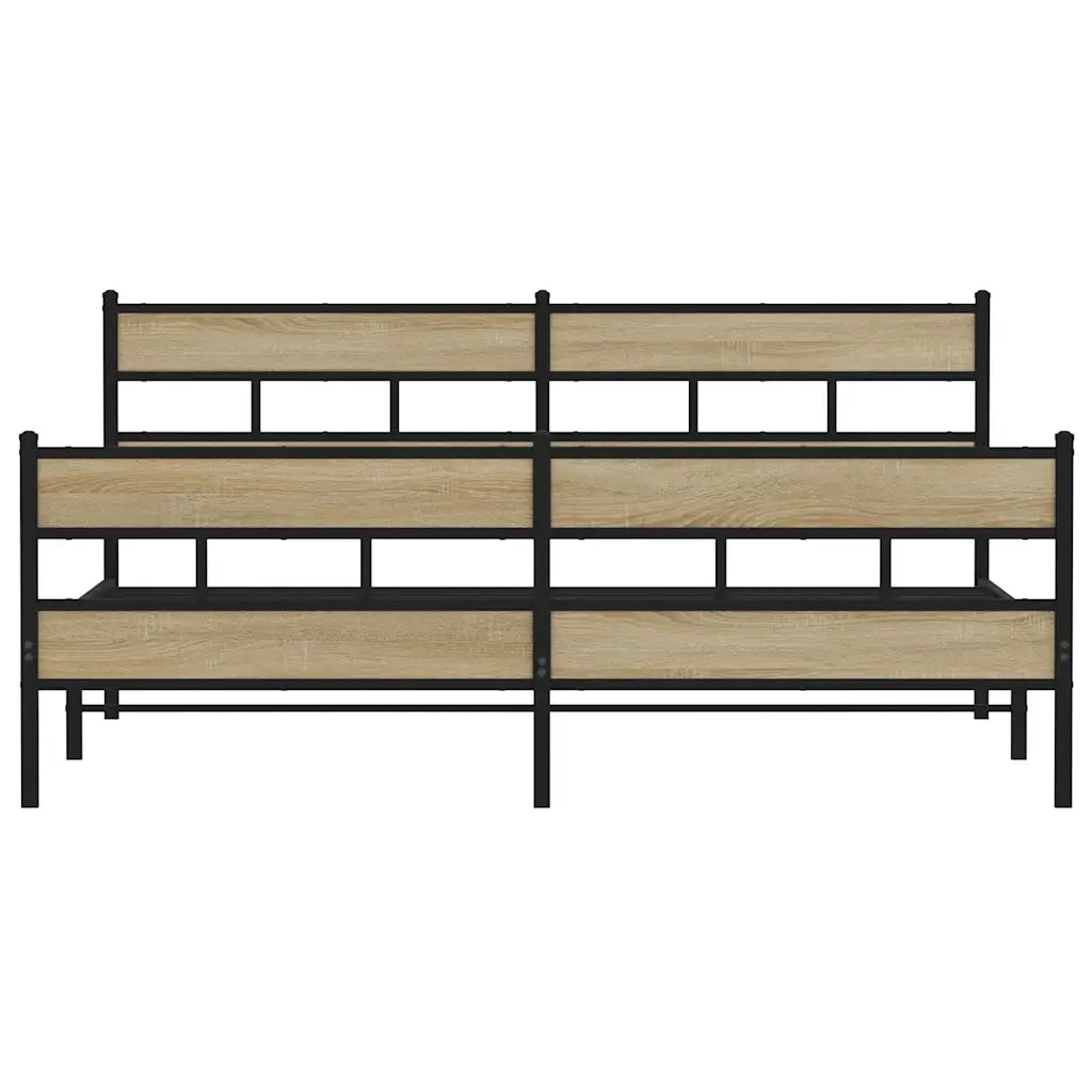 Giroletto senza Materaso in Metallo Rovere Sonoma 200x200 cm 3308475