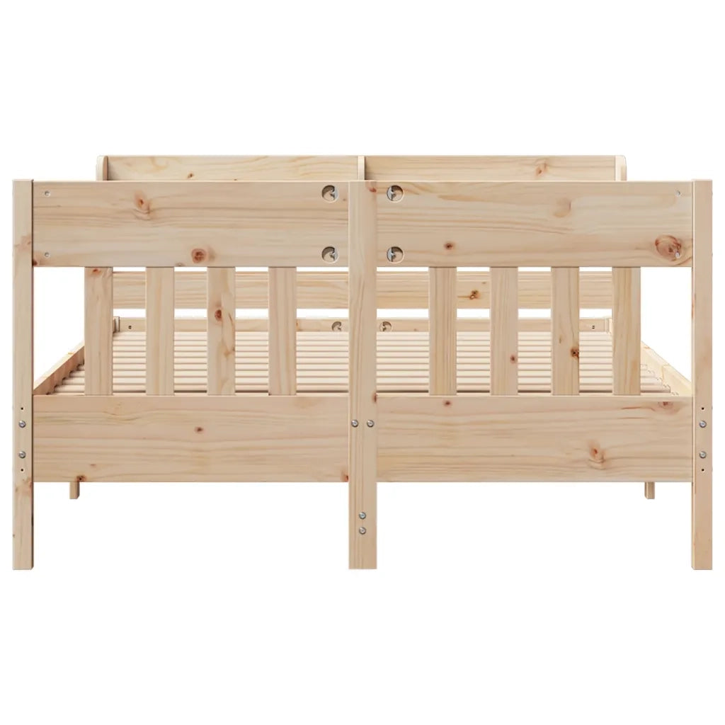 Letto senza Materasso 135x190 cm in Legno Massello di Pino 3307020