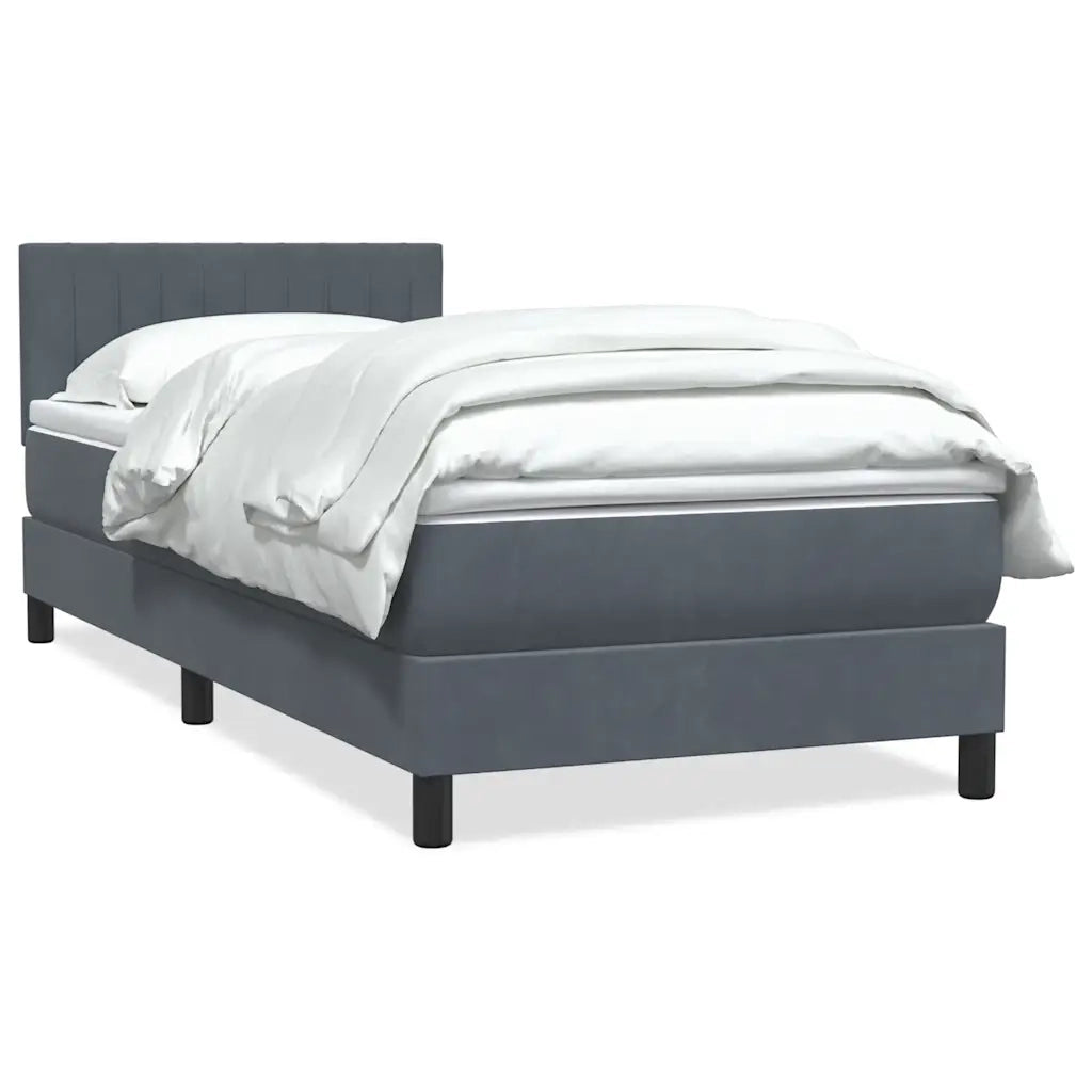 Giroletto a Molle con Materasso Grigio Scuro 80x220 cm Velluto 3316426