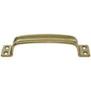 MANIGLIETTA MOBILI SCANNELLATA - OTTONE LUCIDO I.MM 140- 5 pezzi