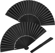 Ventilatore a Velo per Mano Vintage Retro in Bambù e Seta - Pannelli a Velo in Tela - 2 Pack - Funziona per Ballare e Combattere - Ideale per Matrimoni, Chiese e Feste