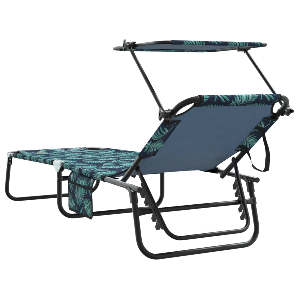 Lettini Prendisole 2 pcs con Tettuccio Motivo Foglia 600D Tessuto Oxford