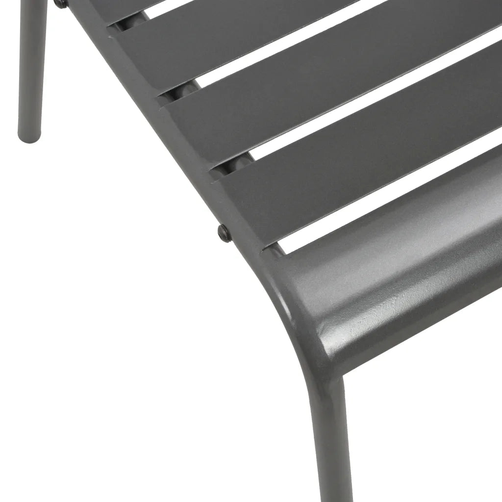 Set Sedie Giardino Impilabili 7pz Antracite Acciaio Verniciato