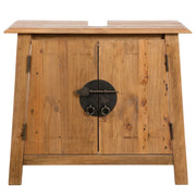 Vanità da Bagno in Legno Massello di Pino 70x32x63 cm 246035