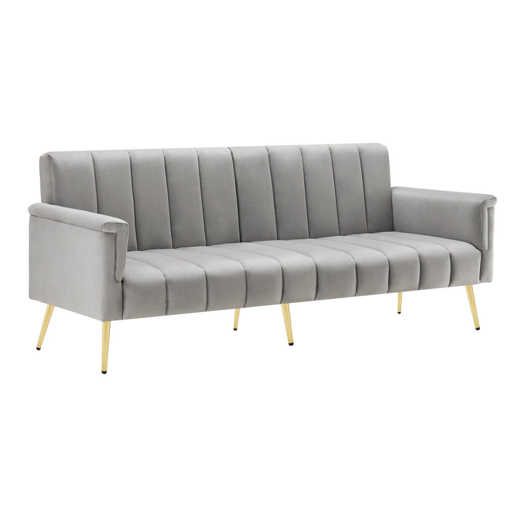 Divano letto moderno pieghevole - Zephmum- Pelle scamosciata, gambe di supporto