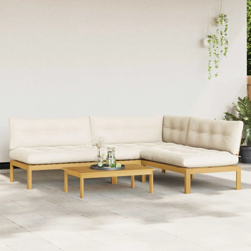 4 Pezzo Unità di divano pallet da giardino 3418255