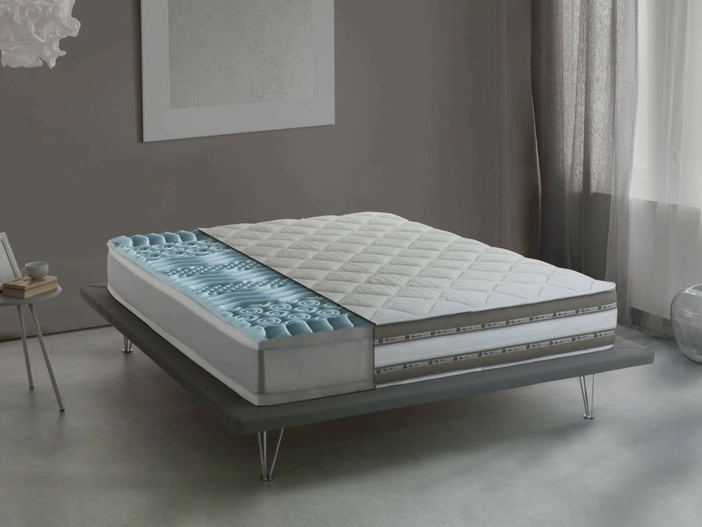 Amos, Materasso Matrimoniale Sfoderabile Made in Italy, 200x180x27h cm Bianco