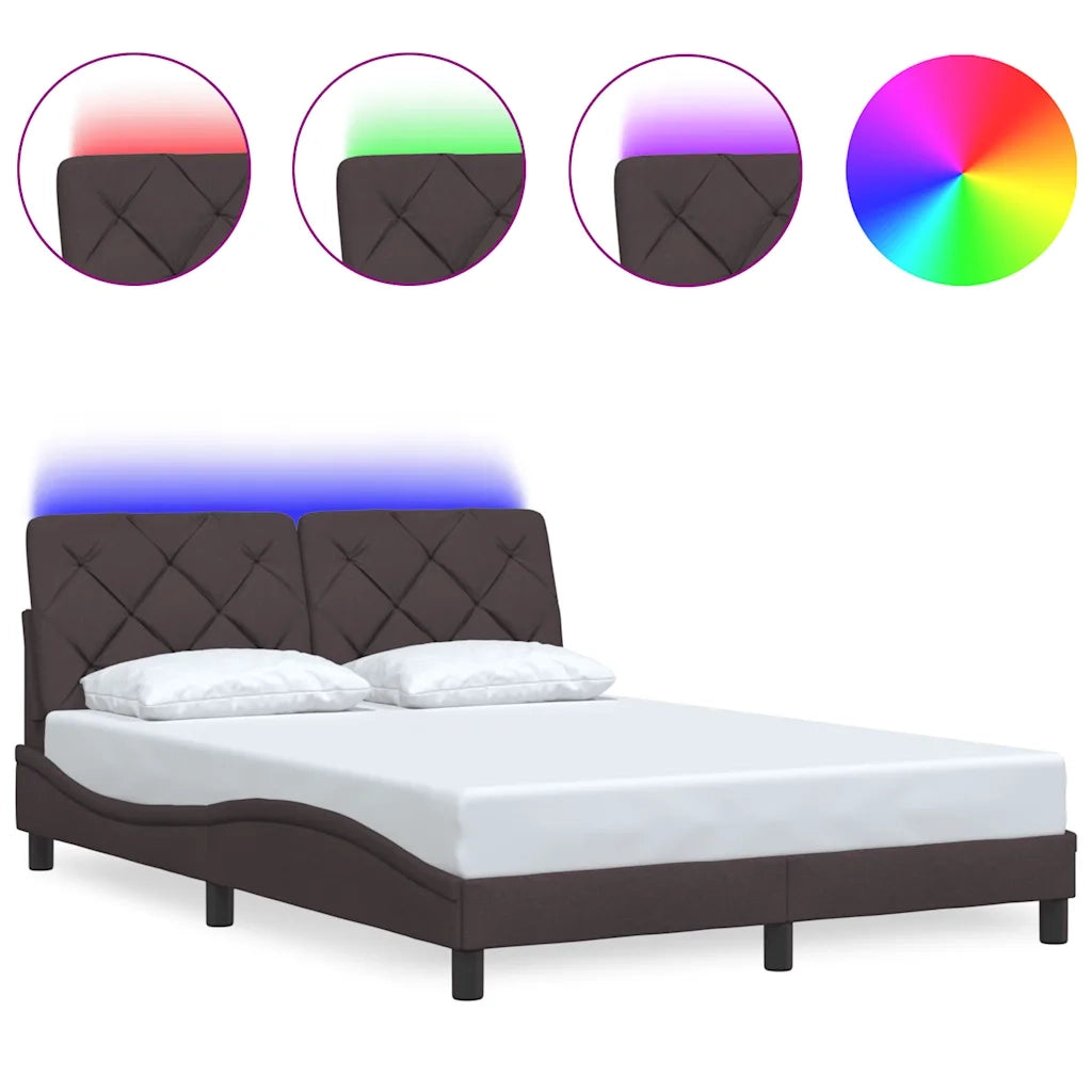 Giroletto con LED senza Materasso-Struttura Letto 140x200 cm Tessuto 432238
