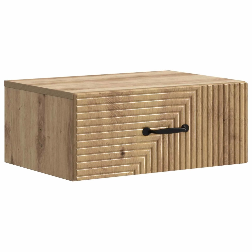 Mobiletto da notte a muro Rovere Artigianale 49 x 34,5 x 20 cm