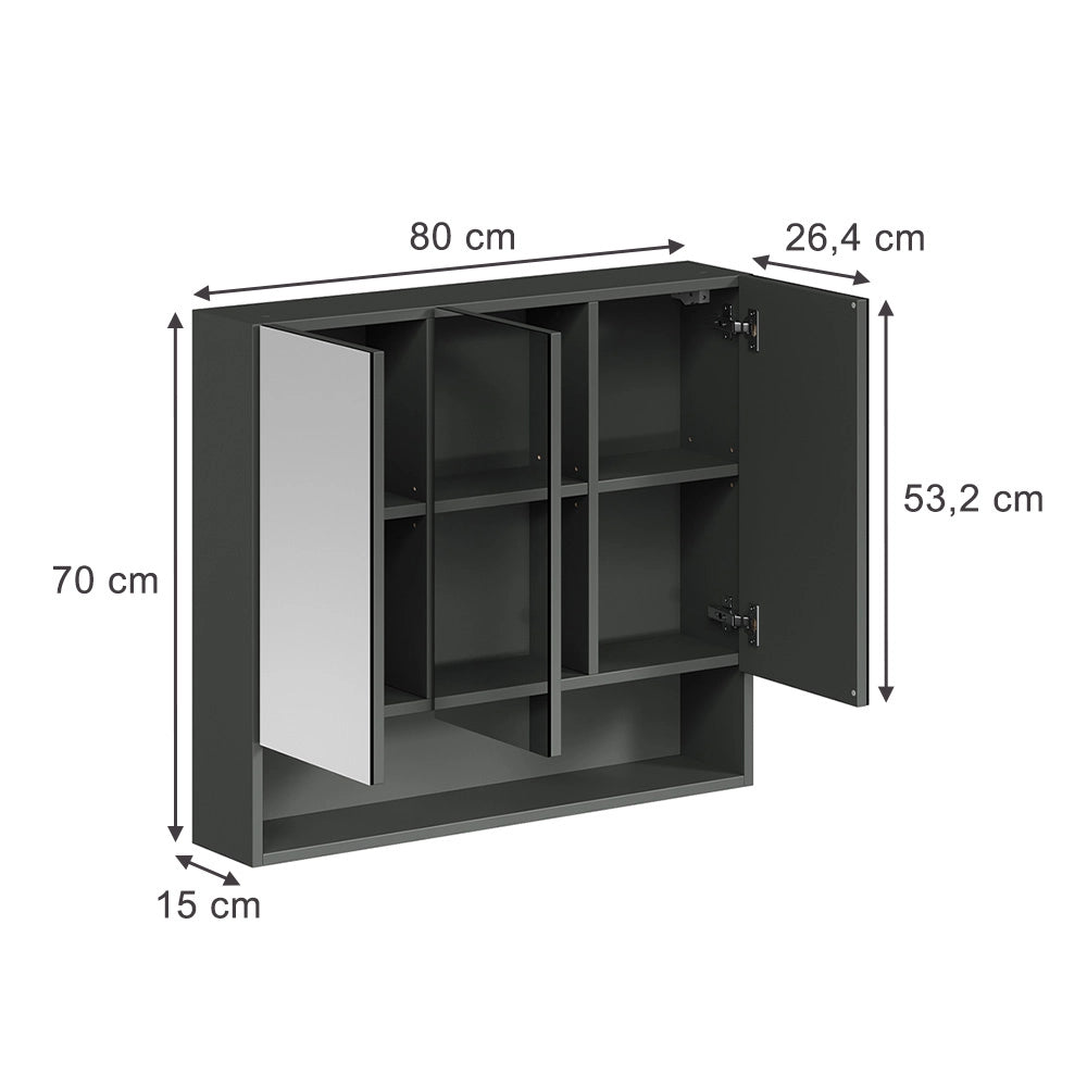 Vicco Specchio contenitore bagno Artigiano 80 x 70 cm