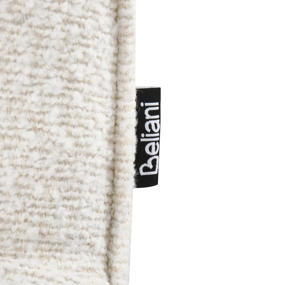 Set di 2 sedie girevoli Boucle per sala da pranzo Rivestimento in tessuto bianco sporco Base con gambe in legno girevoli in metallo