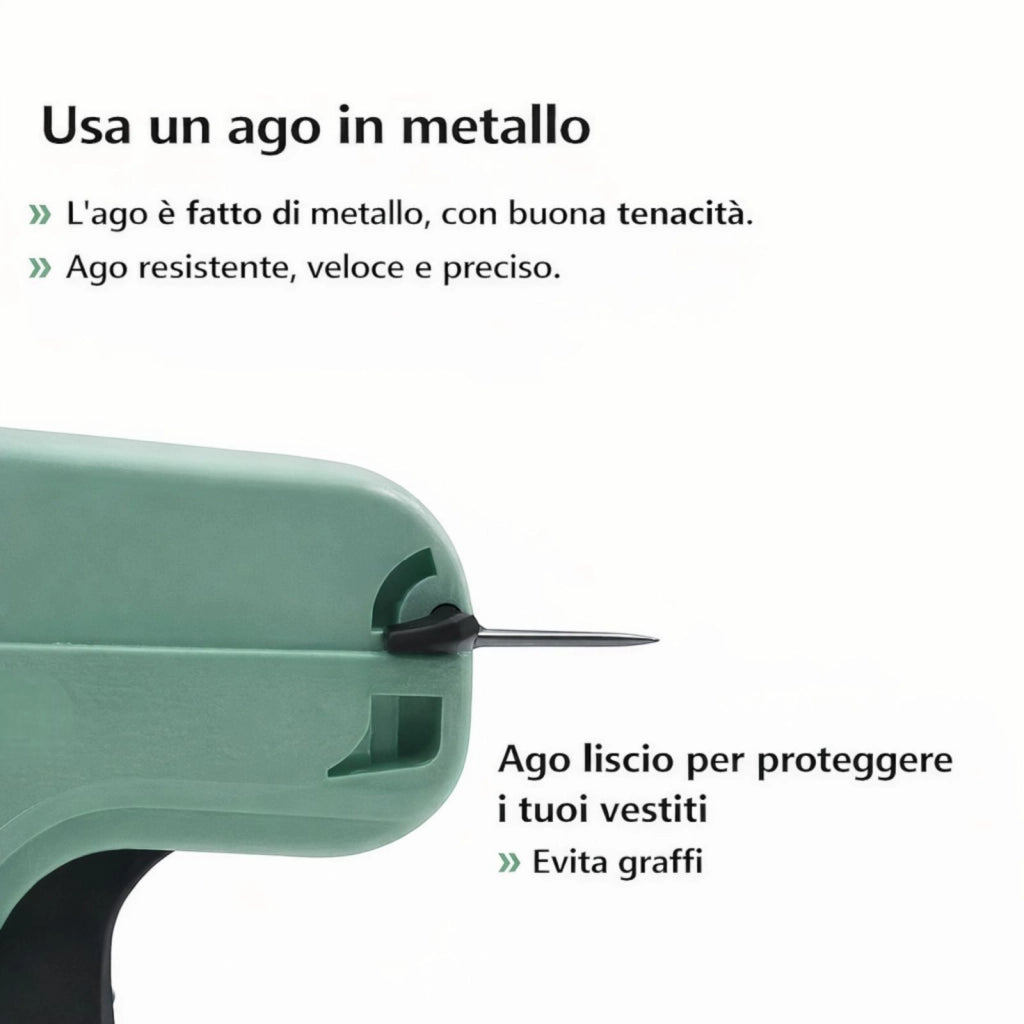 Pistola Sparafili Manuale per Etichette Abbigliamento + 5 Aghi Ricambio 7859825