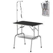 Tavolo da Toeletta per Cani Pieghevole ¨C Zephmum ¨C Nero, 90x60x75 cm