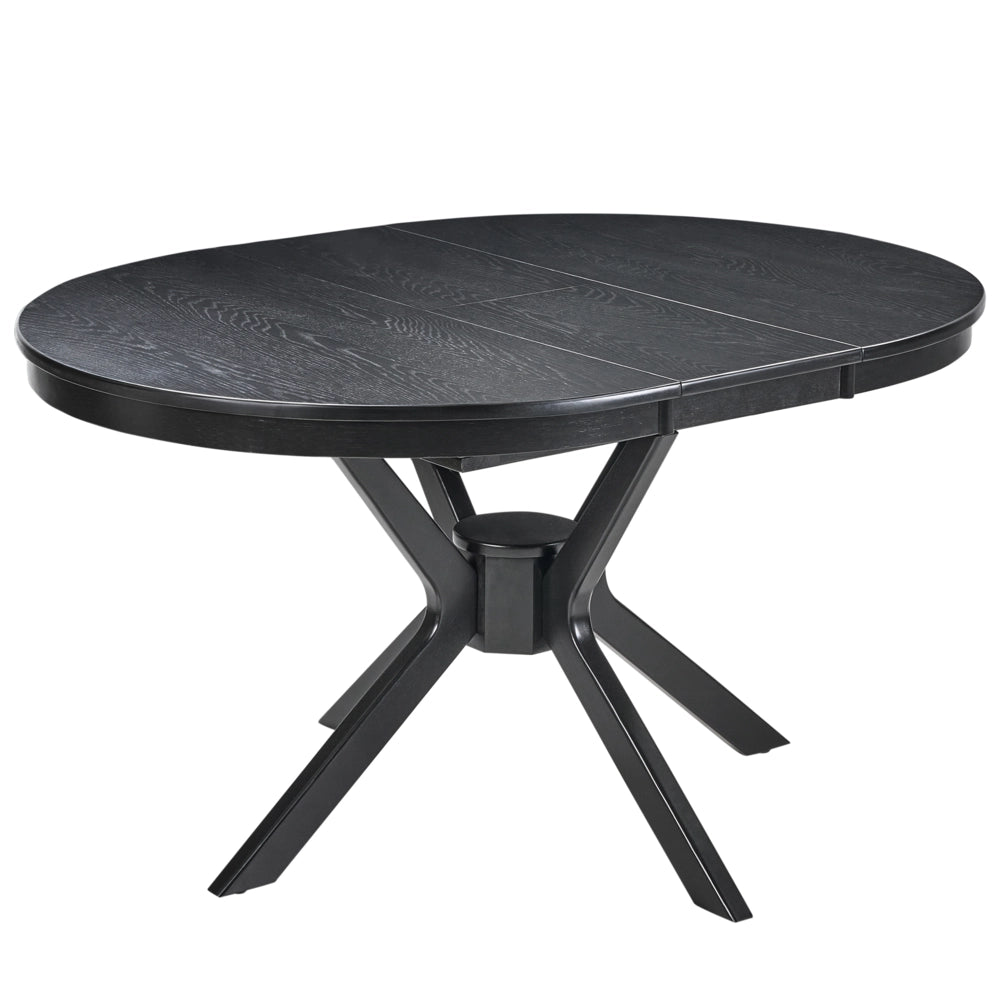 Tavolo da pranzo design retrò rovere nero rotondo di ispirazione retrò design soggiorno sala da pranzo