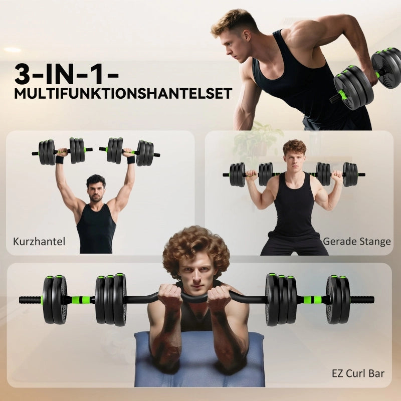 Set di manubri regolabili da 20 kg, set di manubri, bilancieri, set per allenamento con i pesi