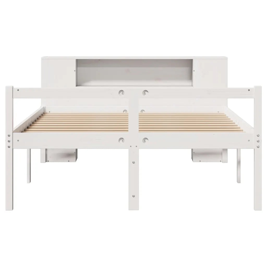 Letto Libreria senza Materasso Bianco 120x190 cm Legno di Pino 3321962