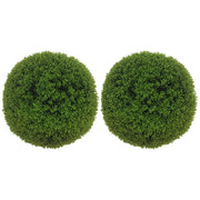 Set di 2 Piante Finte di Bosso in PE da ?40 cm per Interno ed Esterno, Verde