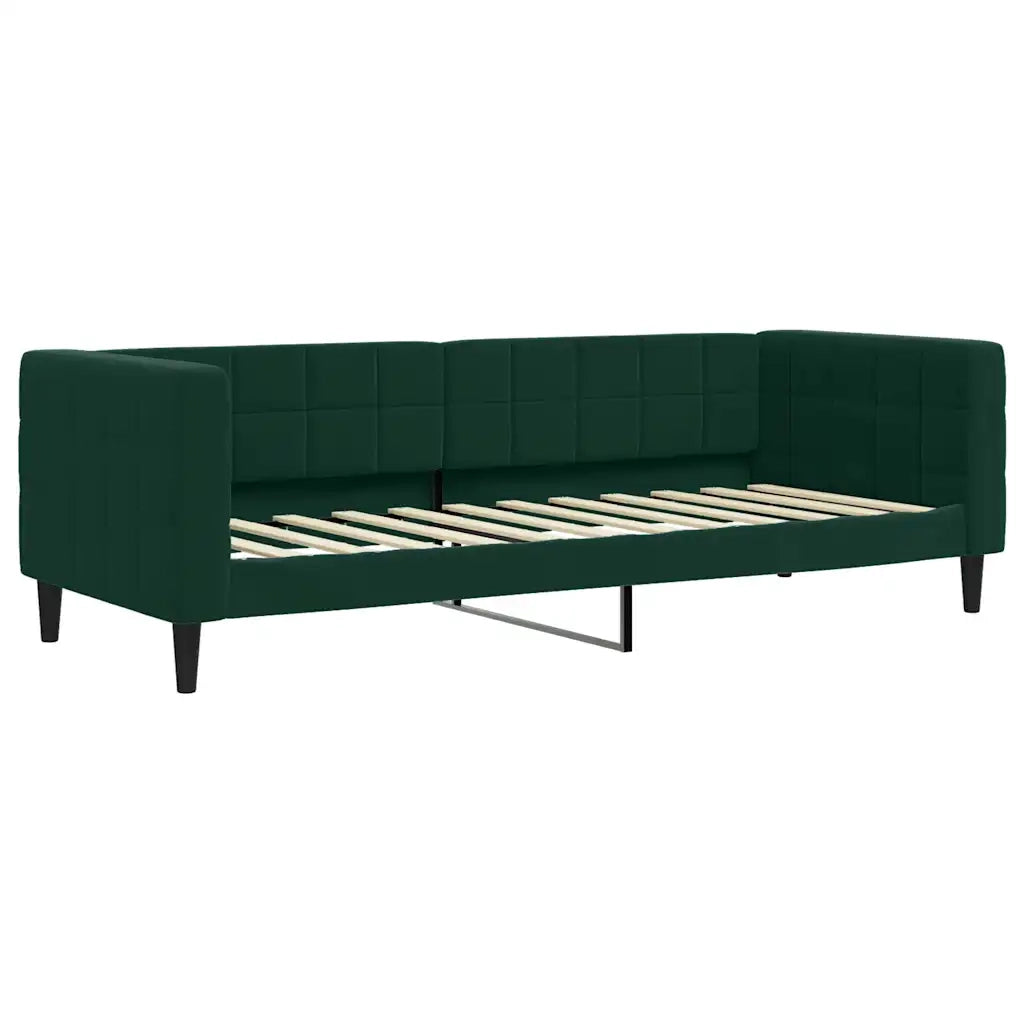Divano Letto con Materasso Verde Scuro 80x200 cm in Velluto 3196662