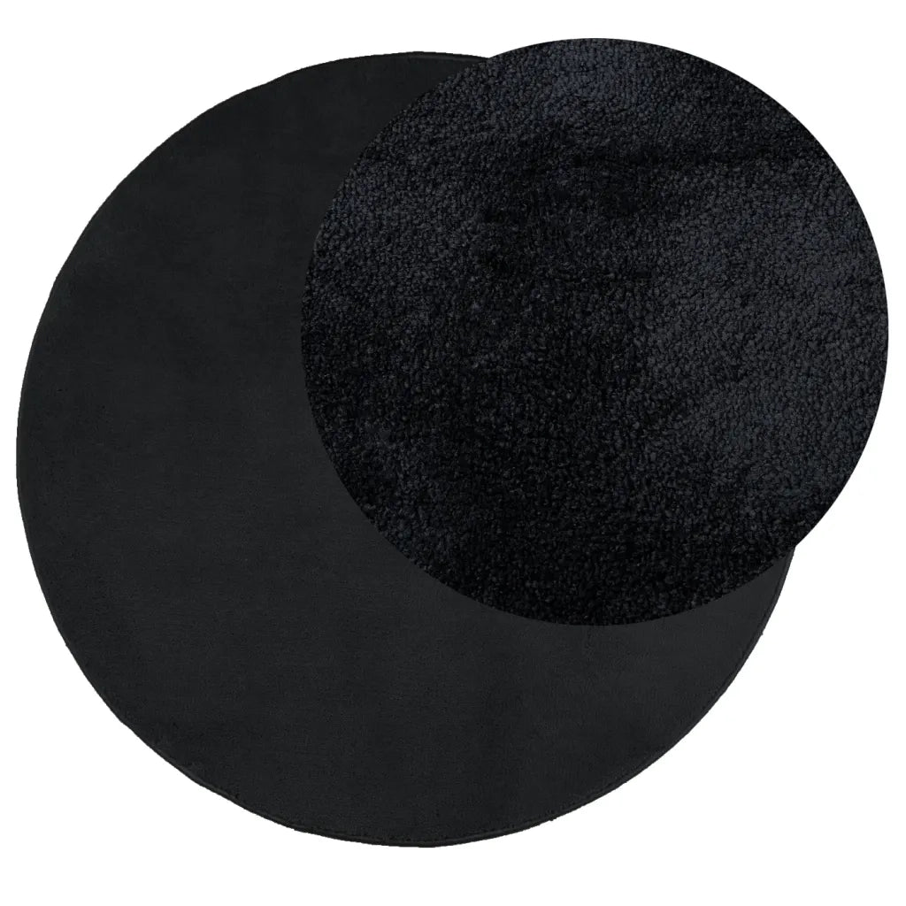 vidaXL Tappeto OVIEDO a Pelo Corto Nero Ø 160 cm