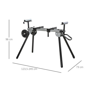 Supporto per troncatrice regolabile in acciaio nero, pieghevole, portata 150 kg