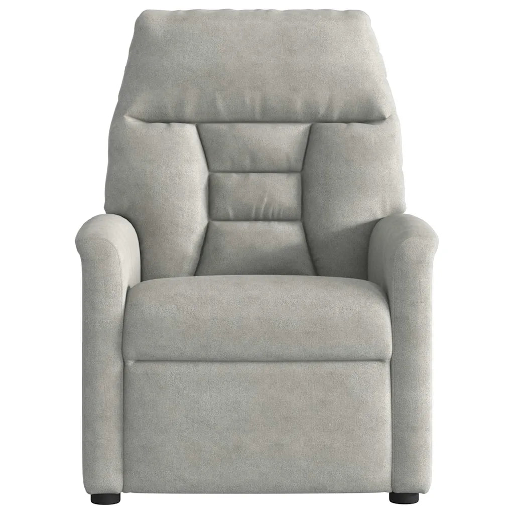 Divano Sedia-Poltrona Reclinante Massaggi Elettrica Grigio Chiaro Microfibra 744541