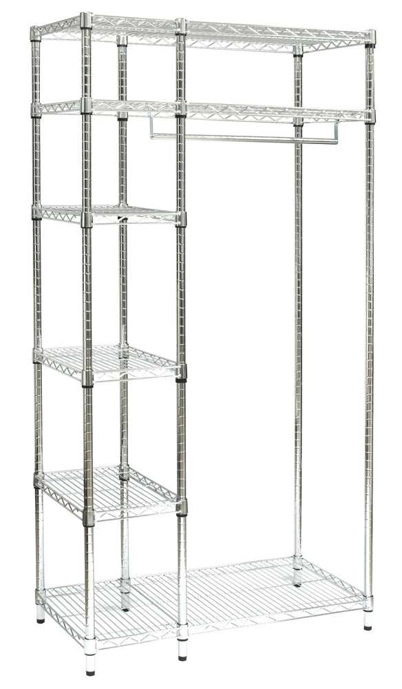 Archimede scaffale metallico kit appendiabiti cm 46 x 91 x h. 180 cucina bagno garage cabina armadio
