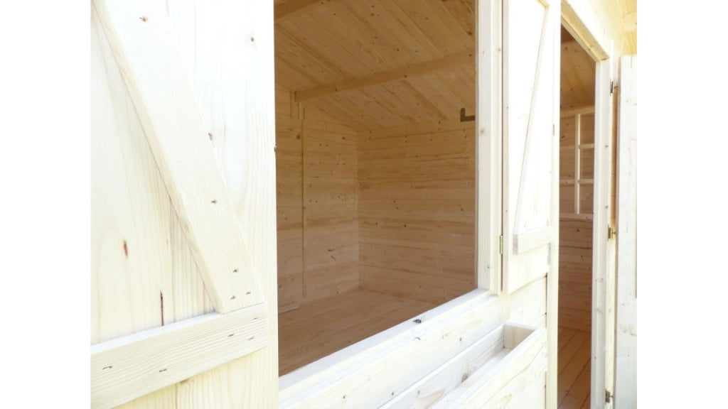 Casetta da giardino in legno - 12m2 - 4x3m - 28mm - colore: naturale - DOM337 - ALTANKA