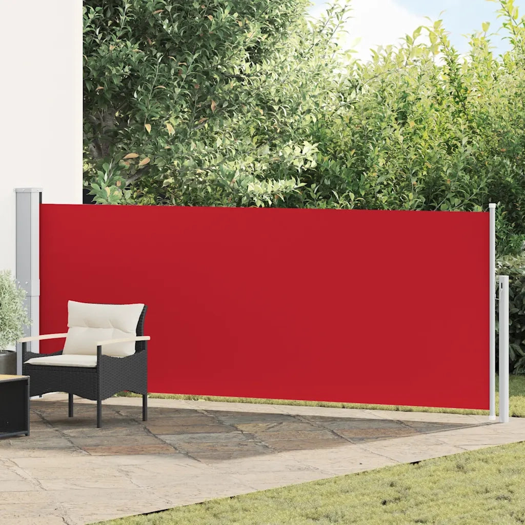 Tenda da Sole | Tenda laterale Retrattile per Patio 140x500 cm Rossa