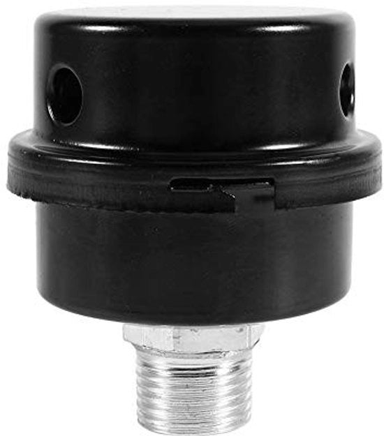 Filtro di silenziamento aria per compressori - 1/2 pollice con connessione a vite - riduce il rumore del compressore - nero metallo