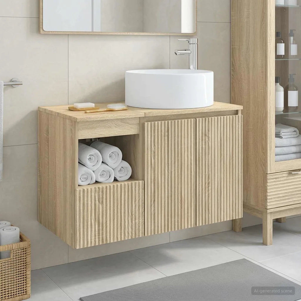 Set di mobili per il bagno 2 pz Rovere Sonoma 3404106