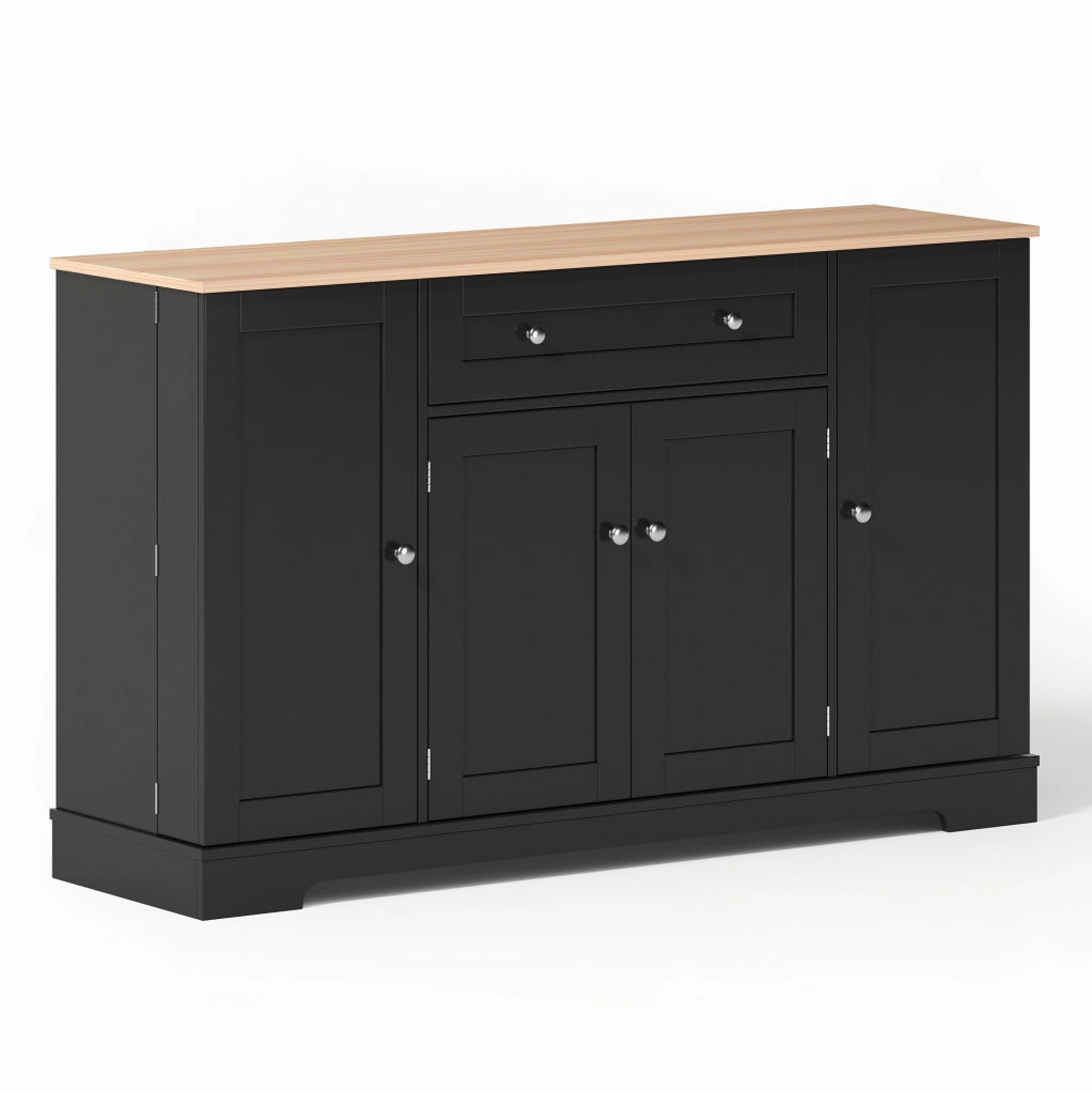 Credenza nera 138 cm con cassetto e ante