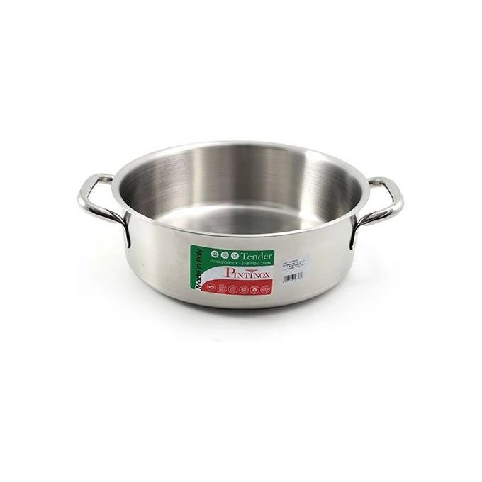 PINTINOX PNT670C32 Tender Casseruola Media 2 Manici in Acciaio Inox 18-10 AISI 304 Diametro 32 cm Altezza 11 cm Capacita' 8 Litri colore Acciaio