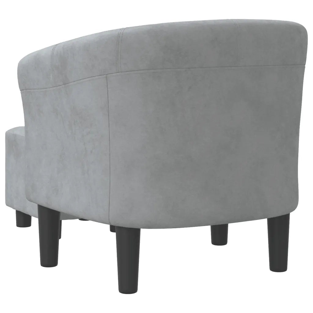 Divano Sedia-Poltrona Cabriolet con Poggiapiedi Grigio Scuro in Velluto 868464