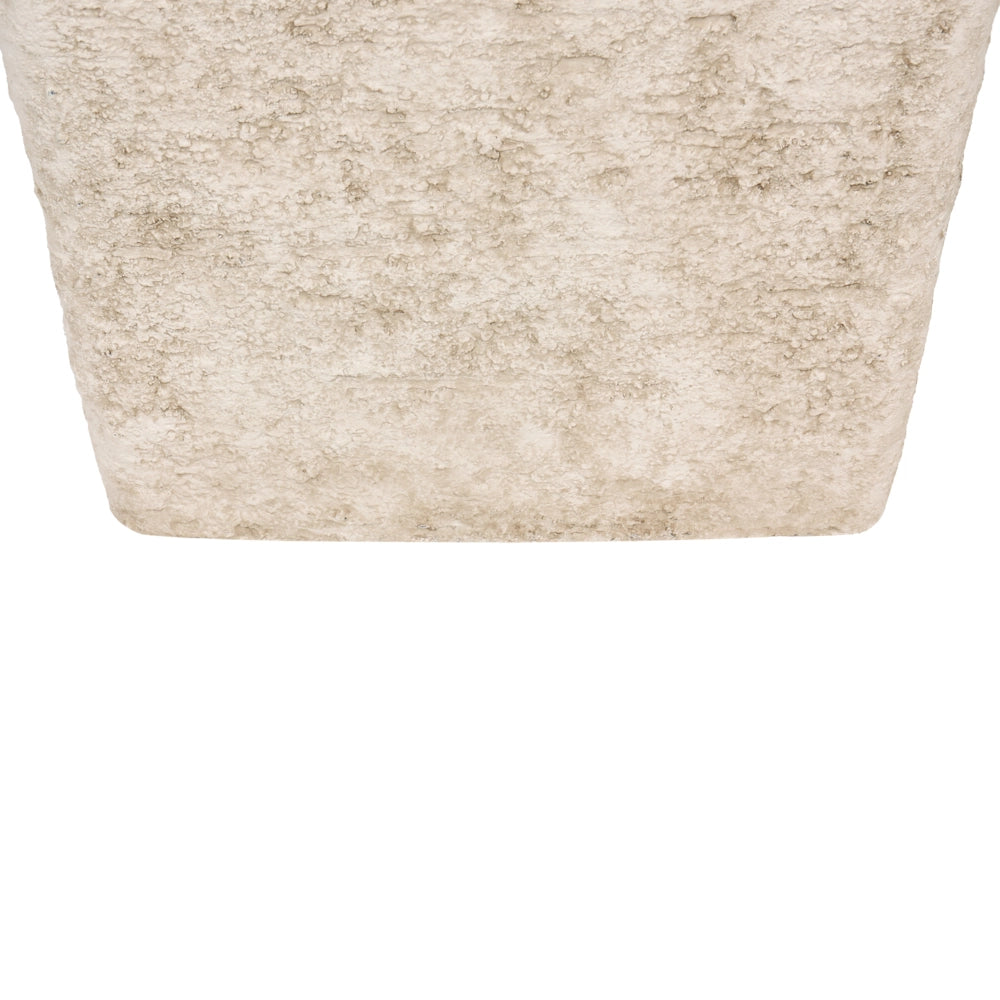 Vaso da fiori alto in pietra per giardino, per interni ed esterni 43x43 cm quadrato beige chiaro giardino terrazzo