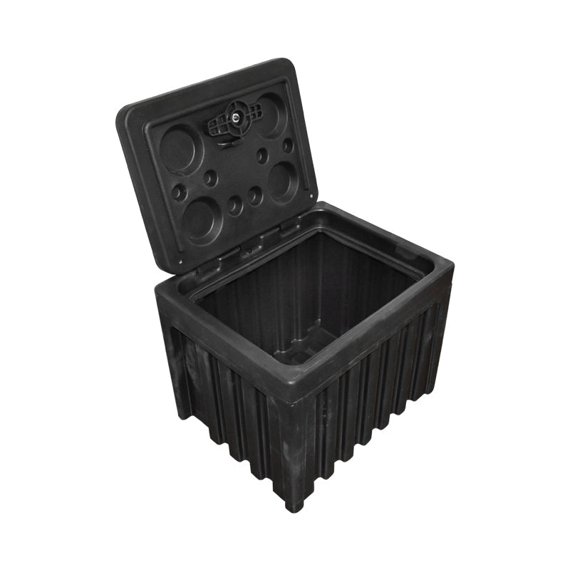 Cassetta per attrezzi senza supporto, in plastica nera 380x400x500 mm