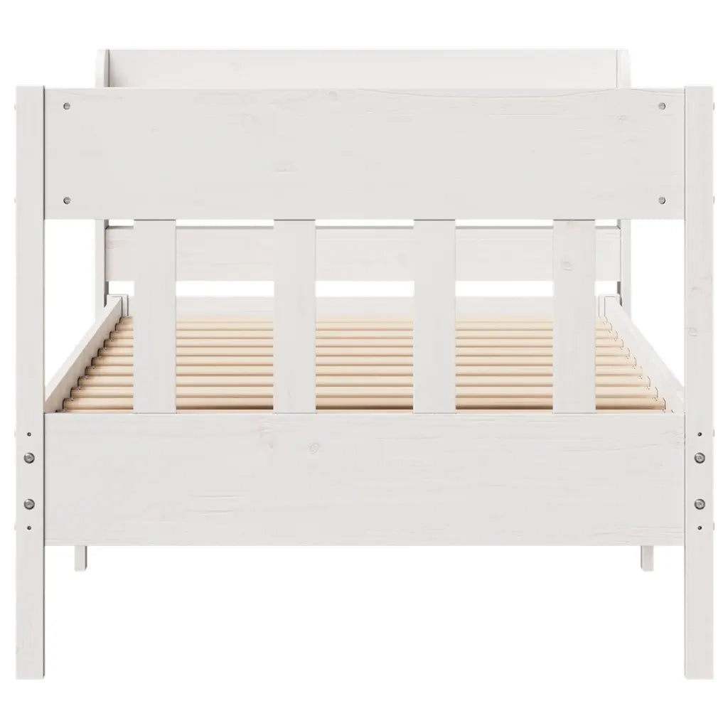 Giroletto senza Materasso Bianco 100x200 cm Legno Massello Pino