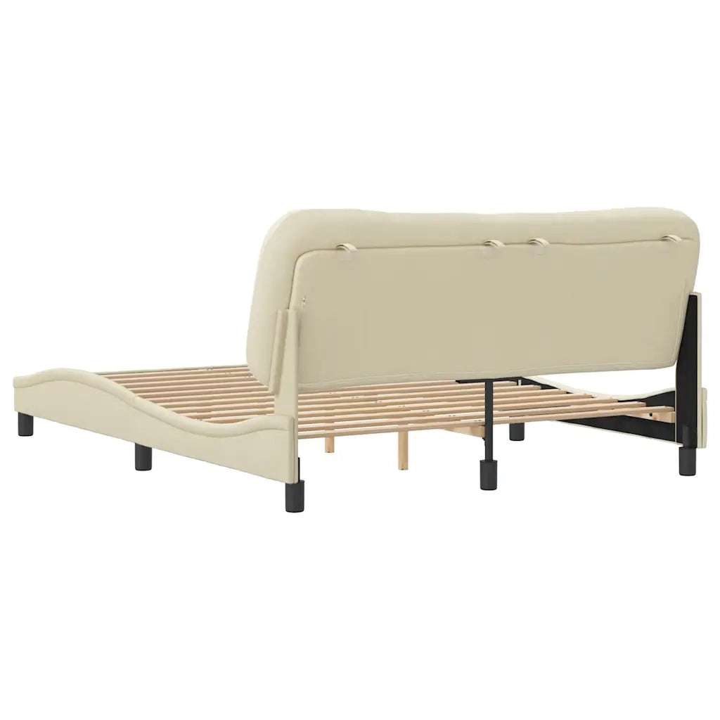 Giroletto senza Materasso-Struttura Letto Hvar Crema 160x200 cm in Tessuto