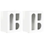 Set di 2 Comodini | Armadio da Notte | Mobiletto da notte Bianco Lucido 40 x 35 x 50 cm Legno multistrato