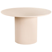 Tavolo da pranzo moderno rotondo ⌀ 120 cm Industrial Gamba a coste MDF Beige chiaro