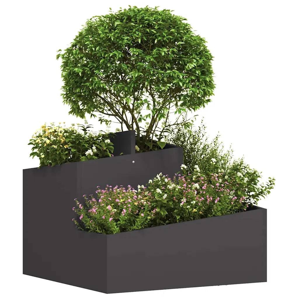 Vaso da giardino Nero 60 x 60 x 50 cm Acciaio laminato a freddo 873571
