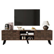 Mobile TV con 2 Ante e 2 Vani Aperti; Cerniere Ammortizzate; per Soggiorno; in Truciolare; 160;5 × 35;5 × 45 cm; Legno