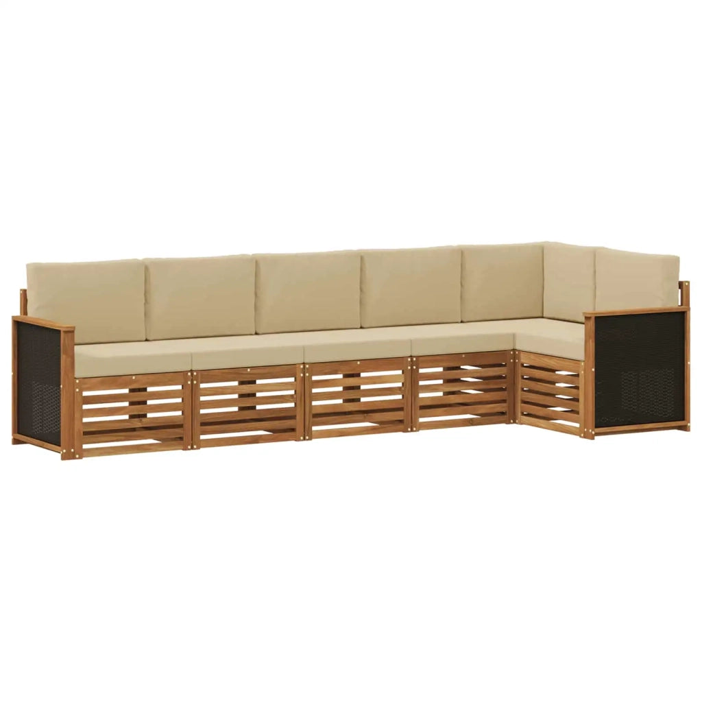Set divano sezionale con cuscino 5 pcs Naturale 3384404