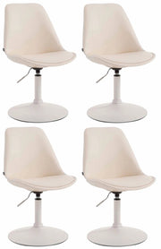Set di 4 sedie da pranzo Maverick in ecopelle crema,bianco