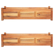 Aiuola rialzata per piante e fiori 2 pezzi 100 x 30 x 25 cm legno di acacia 02_0001338