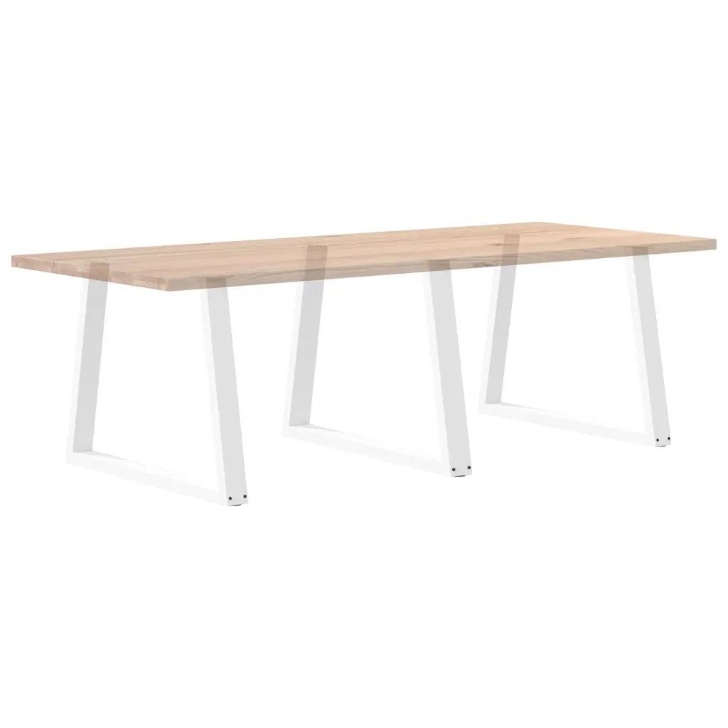 Gambe per tavolo da pranzo a forma di V 3 pz bianche 90x(72-73,3) cm in acciaio 4012593